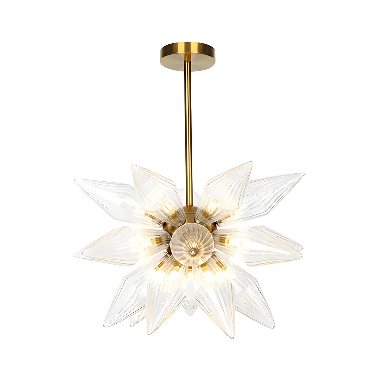 Modern Flower-Shaped Glass Chandelier for Living Room Image - 44 | homeyfad