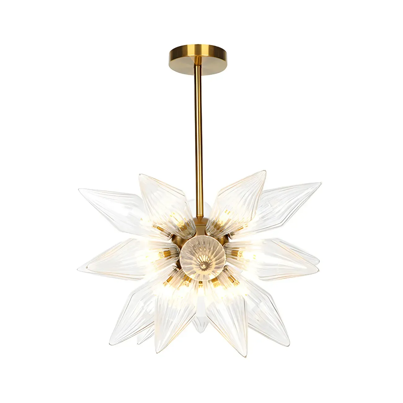 Modern Flower-Shaped Glass Chandelier for Living Room Image - 44