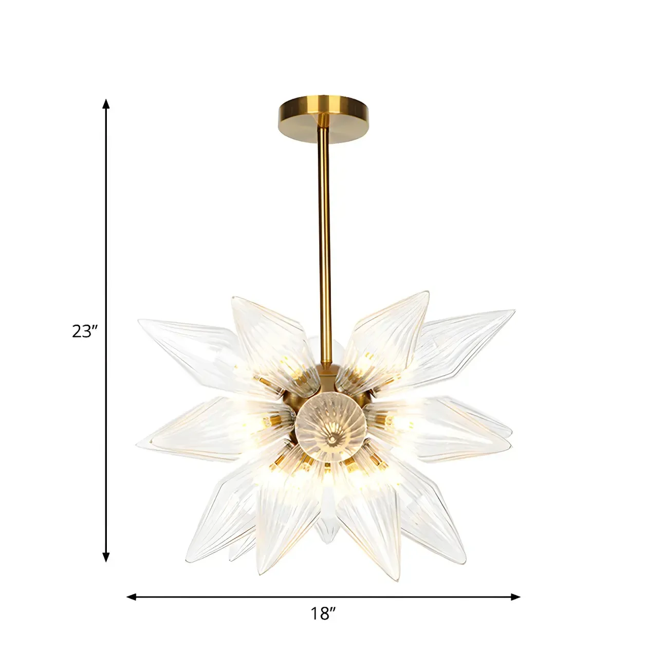 Modern Flower-Shaped Glass Chandelier for Living Room Image - 45