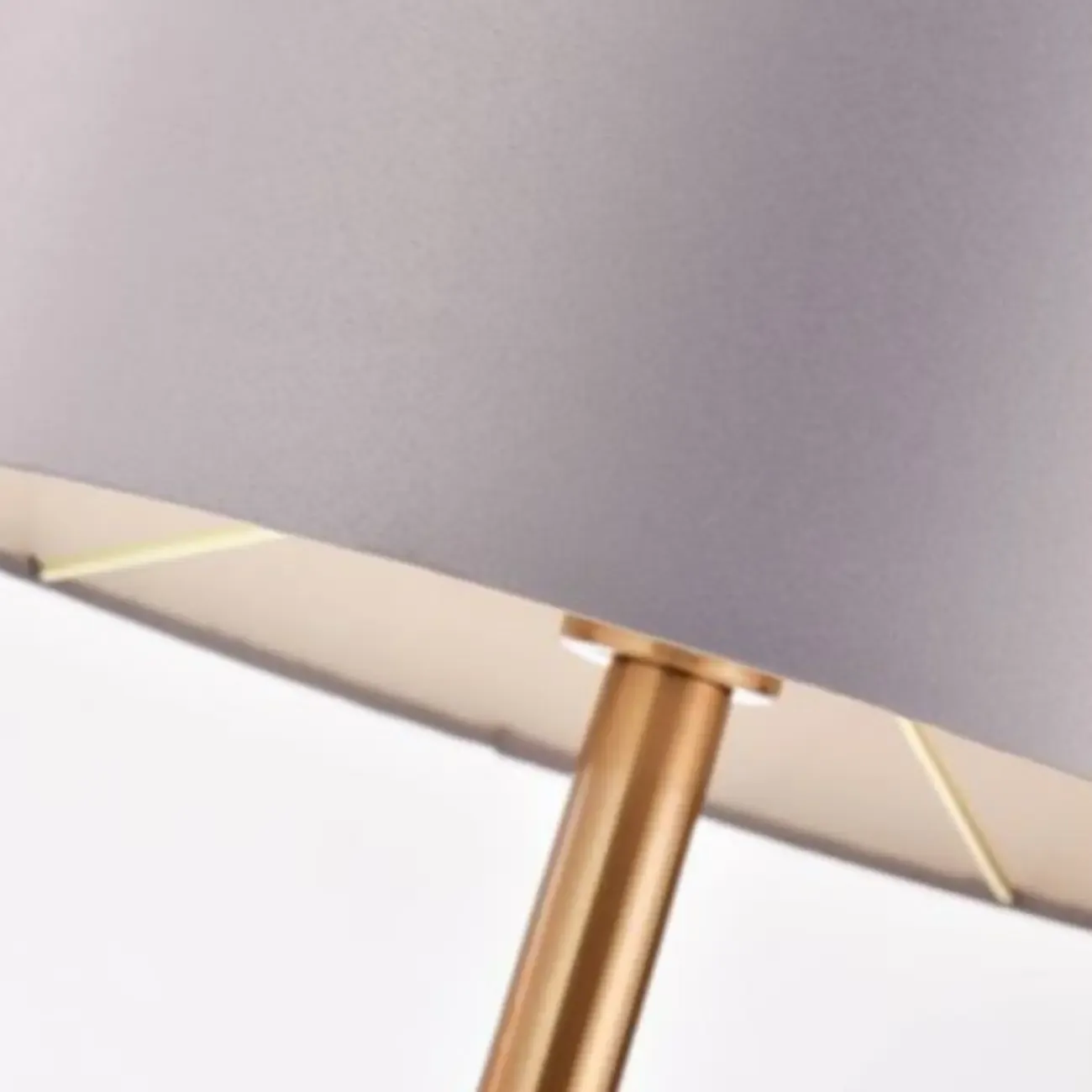 Modern Cylinder Stone Table Lamp with Fabric Shade Image - 17