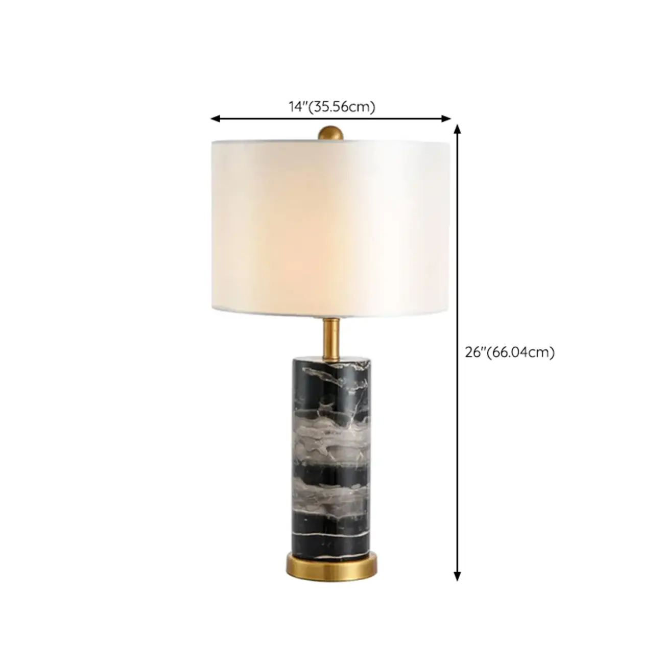 Modern Cylinder Stone Table Lamp with Fabric Shade Image - 20 | homeyfad