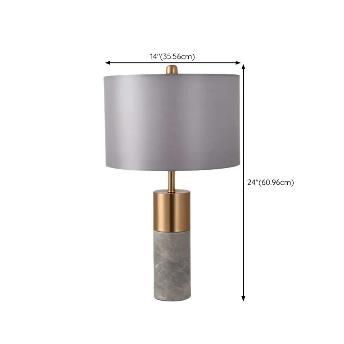 Modern Cylinder Stone Table Lamp with Fabric Shade Image - 24 | homeyfad