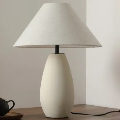 Elegant Ceramic Table Lamp with Fabric Shade Image - 1