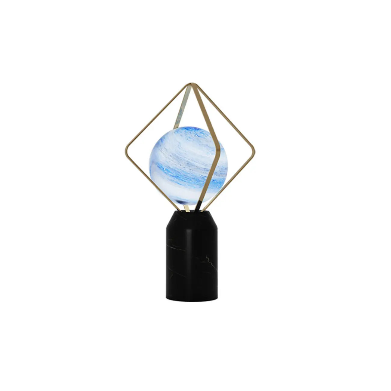 Elegant Plug-In Globe Stone and Glass LED Table Lamp  Image - 5 | homeyfad