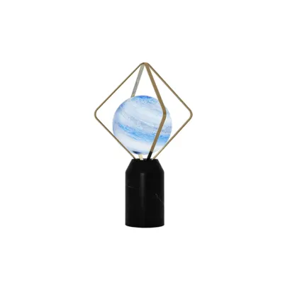 Elegant Plug-In Globe Stone and Glass LED Table Lamp  Image - 5