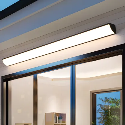 Minimalist Linear Metal White Acrylic Wall Sconce Image - 1