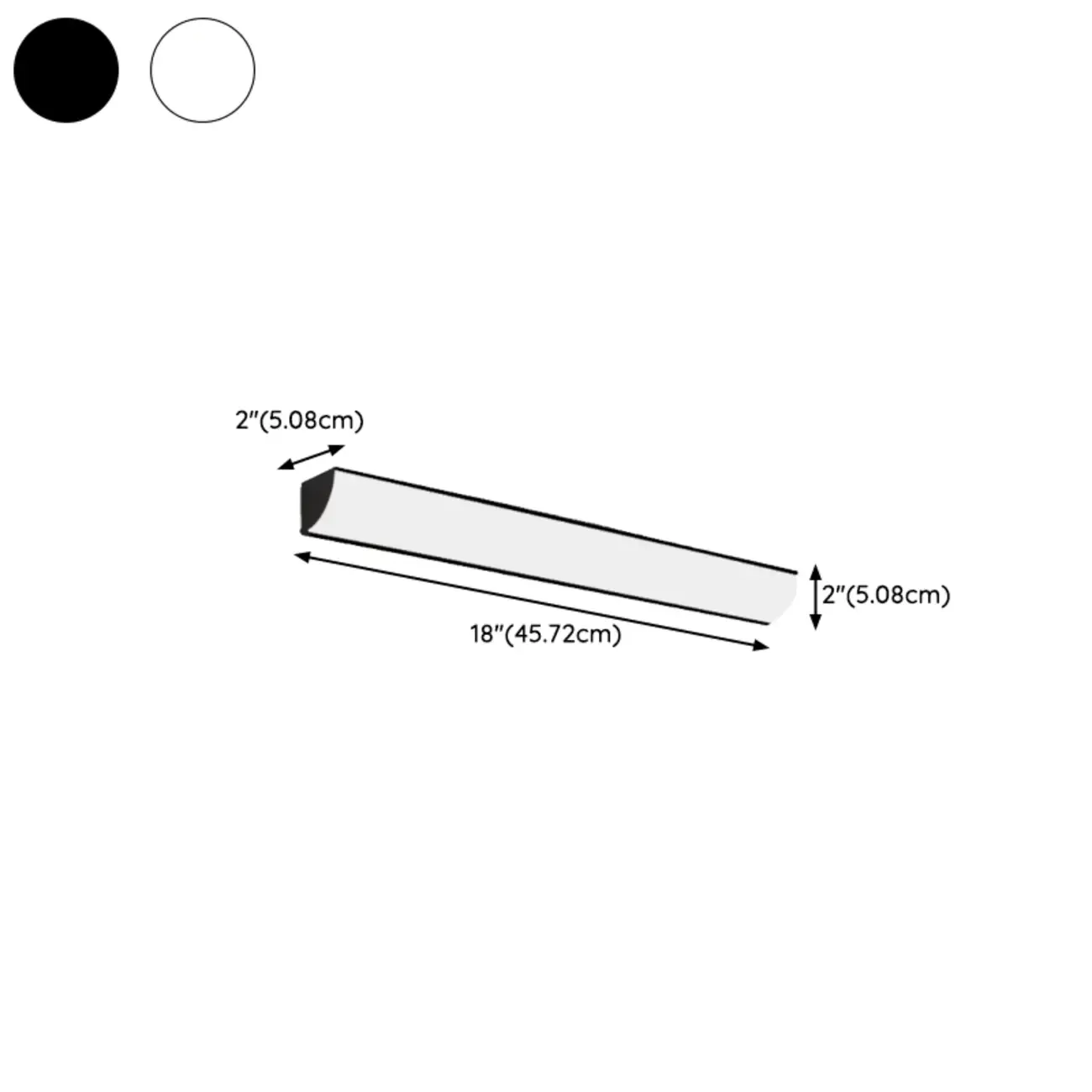 Minimalist Linear Metal White Acrylic Wall Sconce #size