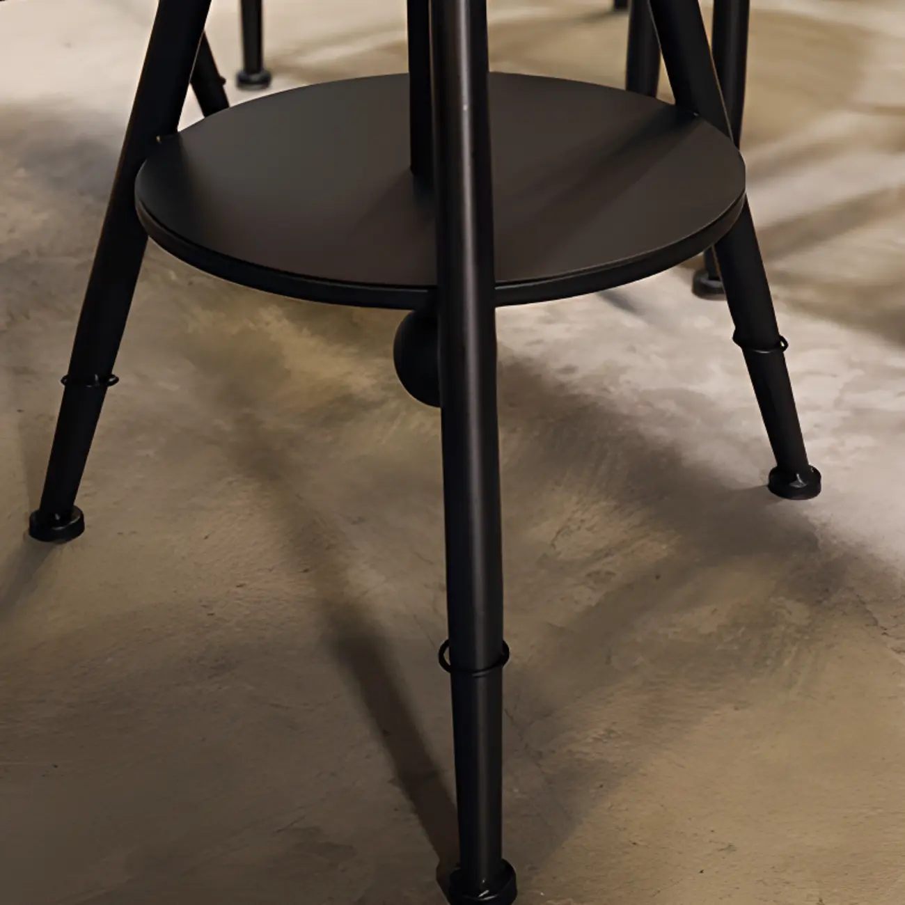 Adjustable Round Wood Metal Industrial Bar Table Image - 3 | homeyfad