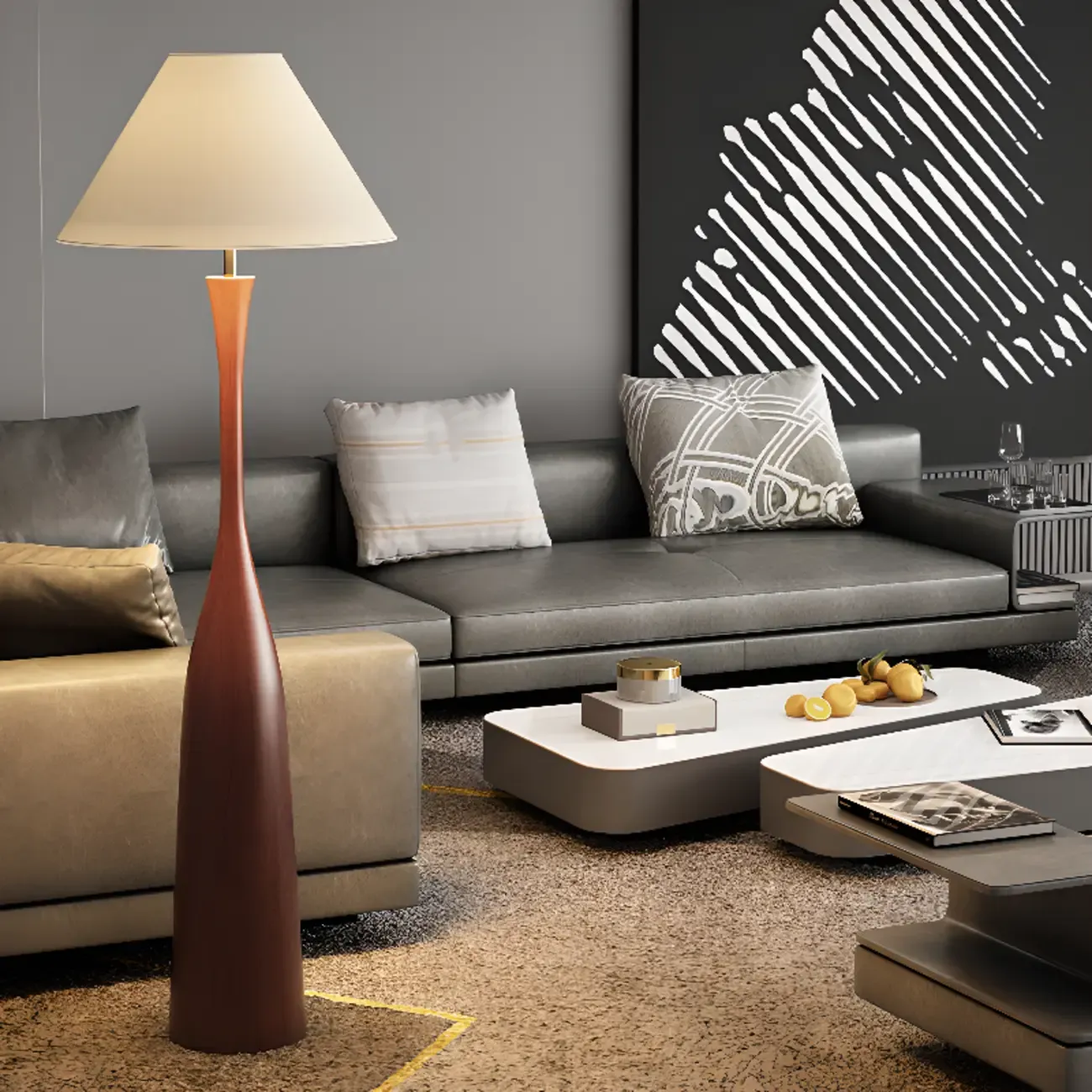 65" Modern Metal Bottle-Shaped Floor Lamp Image - 1