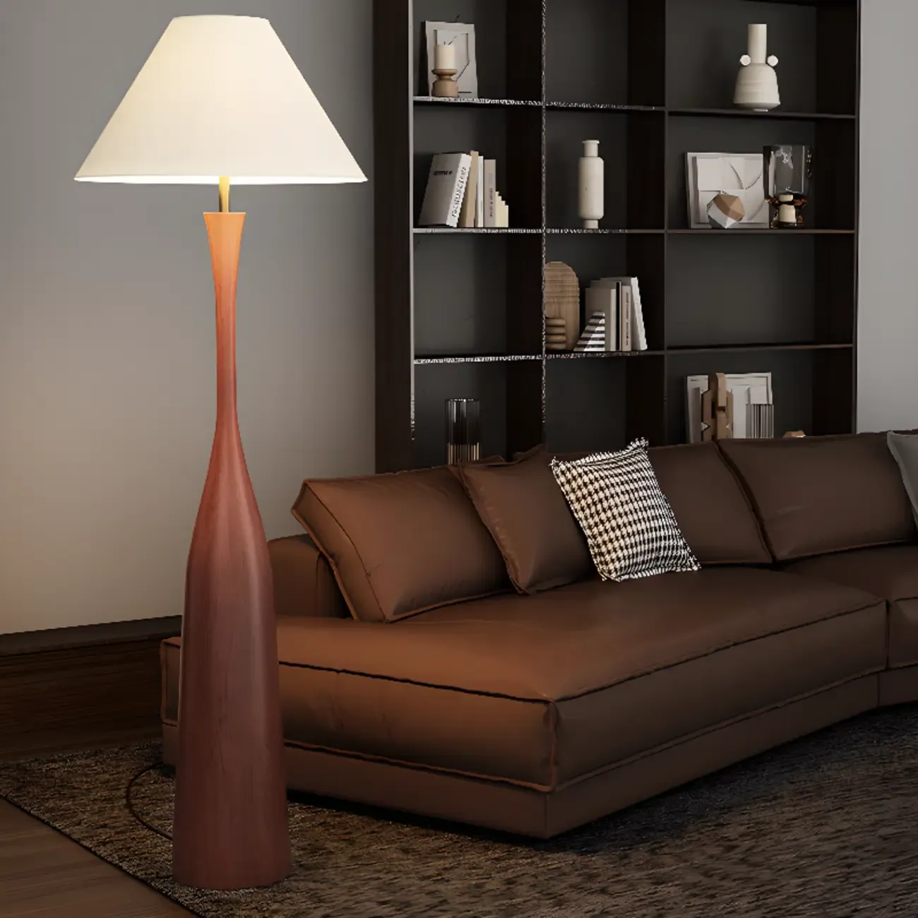 65" Modern Metal Bottle-Shaped Floor Lamp Image - 4