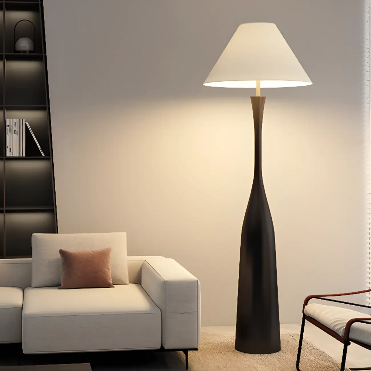65" Modern Metal Bottle-Shaped Floor Lamp Image - 3