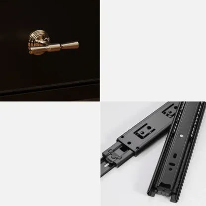 Mid-Century Modern Narrow Wood Nightstand with 2-Drawer Image - 6