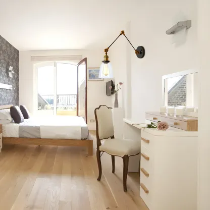 Glass Tapered Shade Industrial Swing Arm Wall Light Image - 3