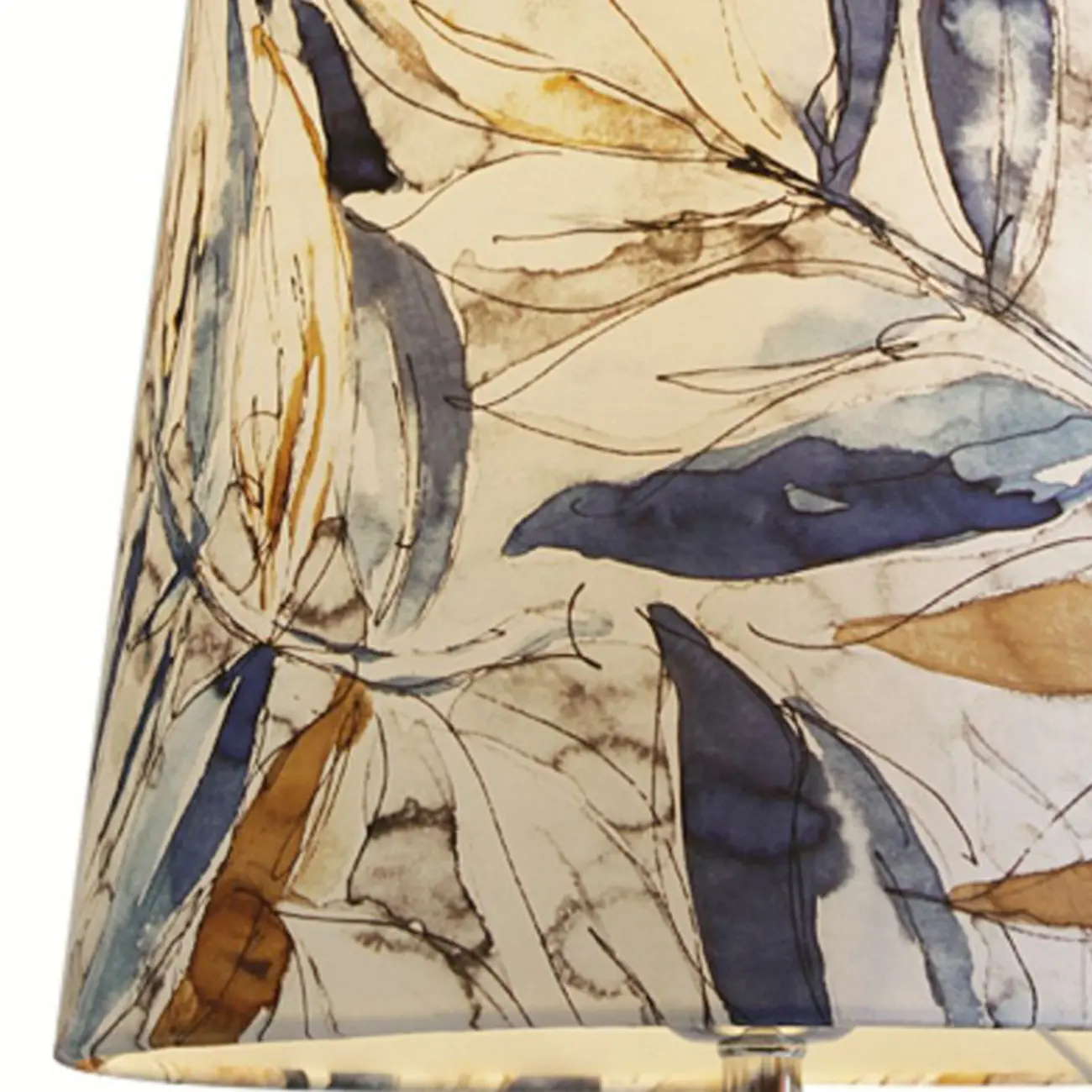 Blue Glass Table Lamp with Leaf Fabric Shade Image - 6 | homeyfad