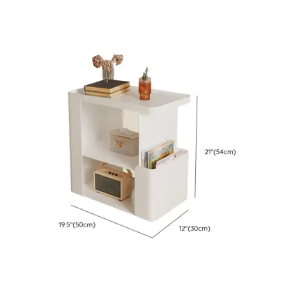Postmodern 3 Shelves Open Storage Rolling Nightstand with Light Image - 10