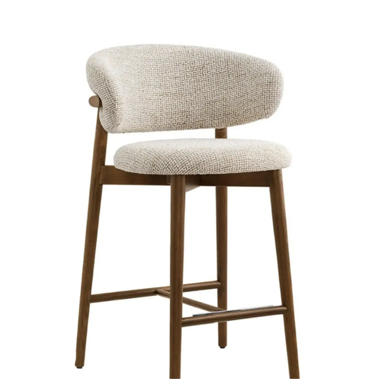 Modern Fabric Upholstered Counter Height Bar Stools Image - 3