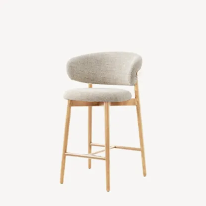 Modern Fabric Upholstered Counter Height Bar Stools Image - 4