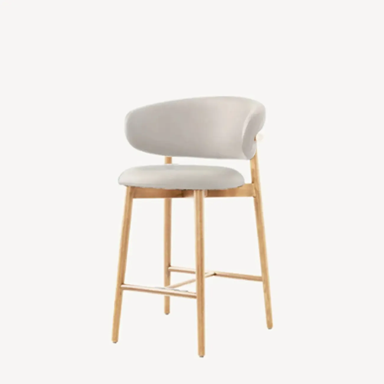 Modern Fabric Upholstered Counter Height Bar Stools Image - 5