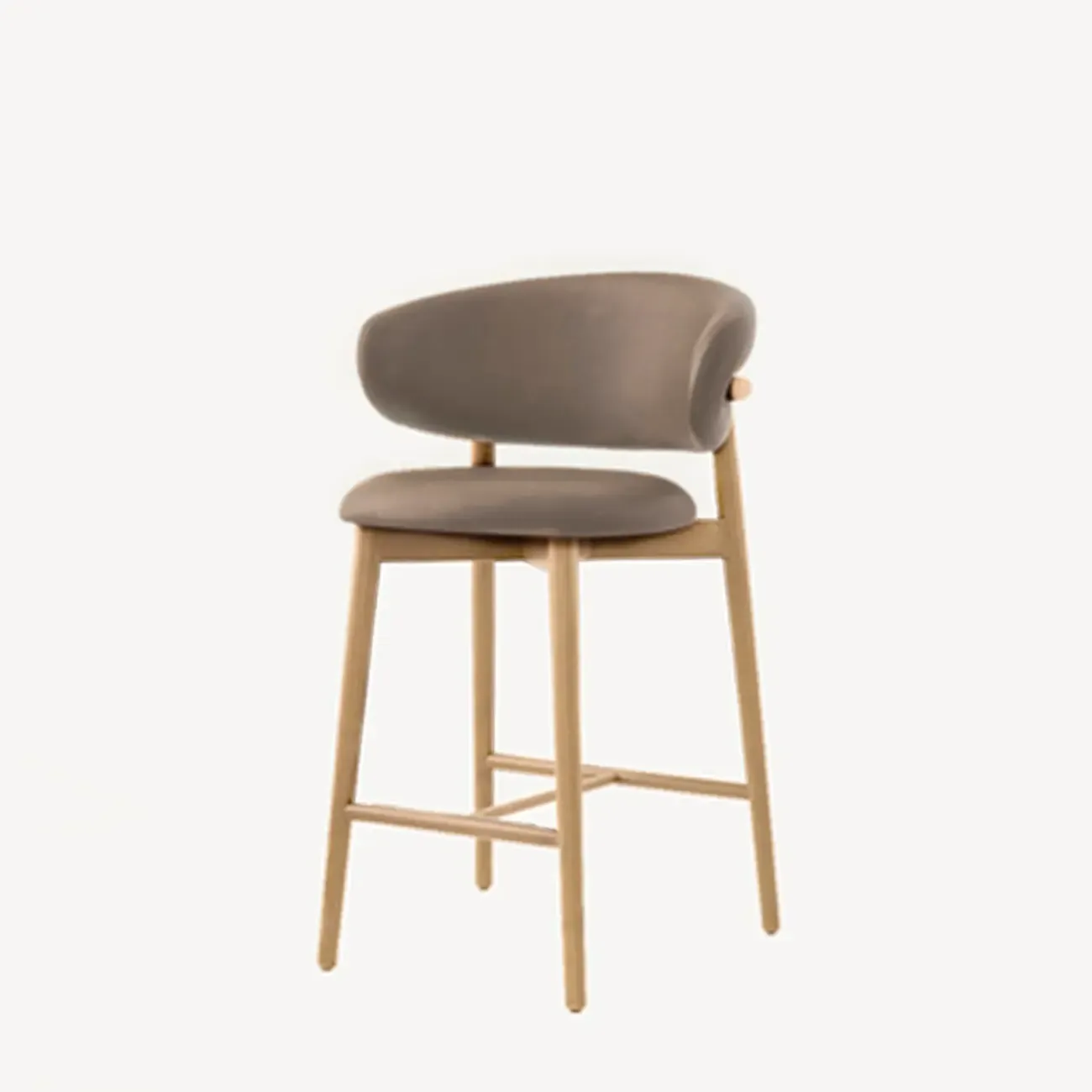 Modern Fabric Upholstered Counter Height Bar Stools Image - 6