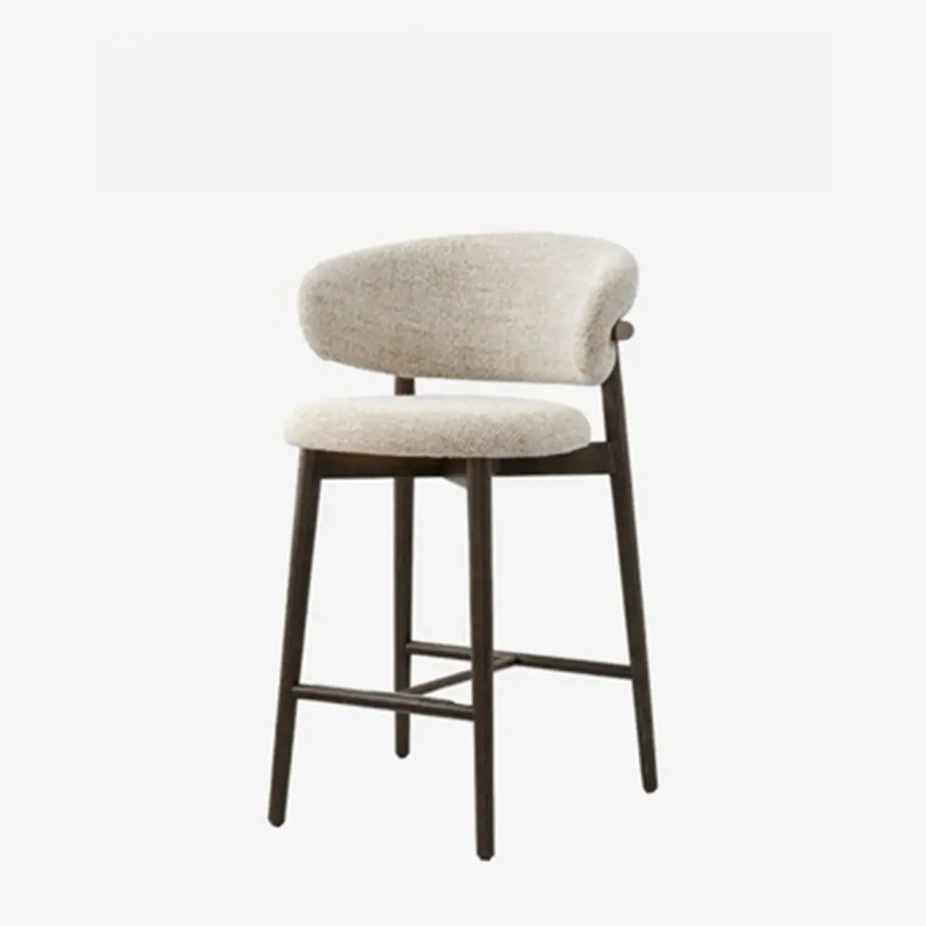 Modern Fabric Upholstered Counter Height Bar Stools Image - 10