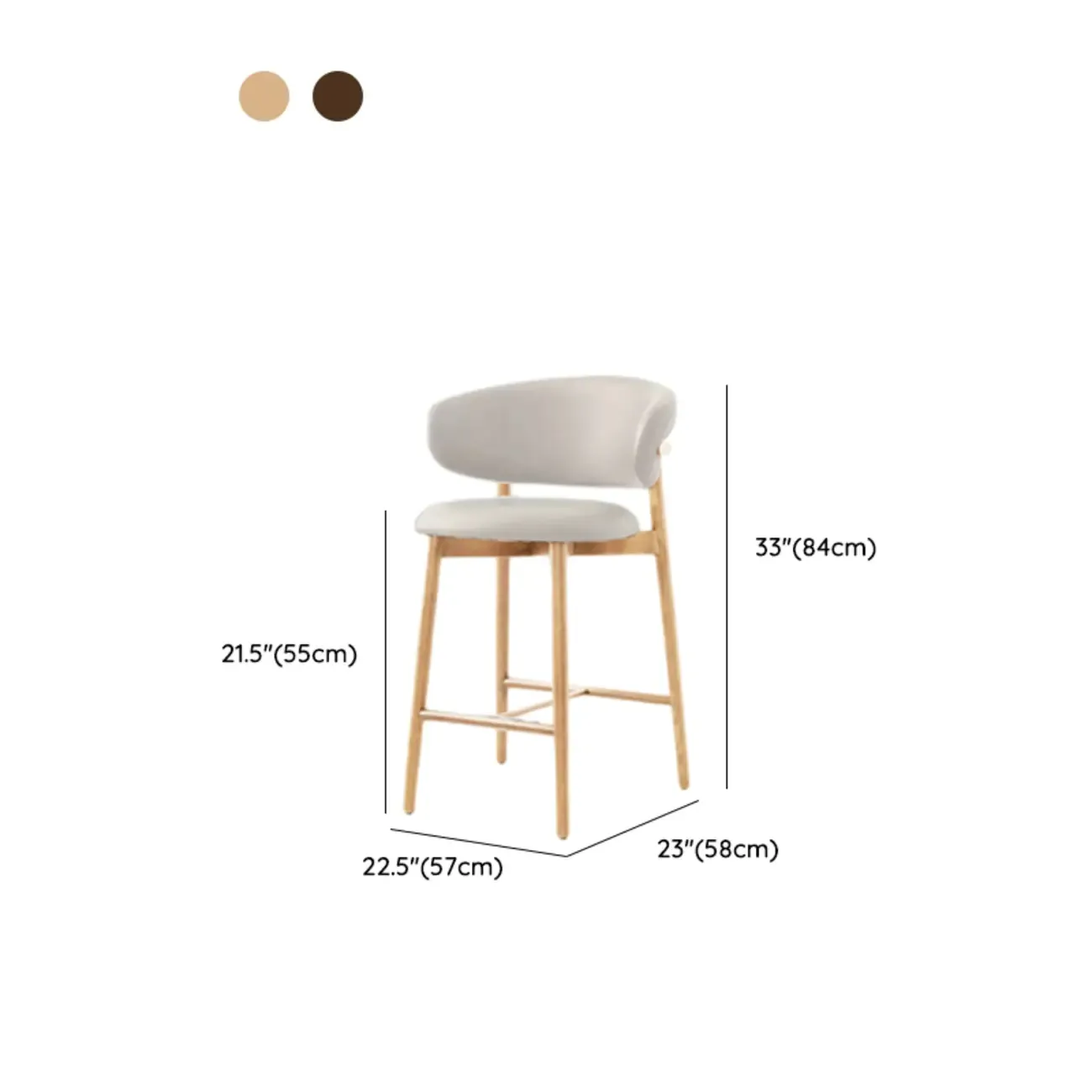 Modern Fabric Upholstered Counter Height Bar Stools Image - 13