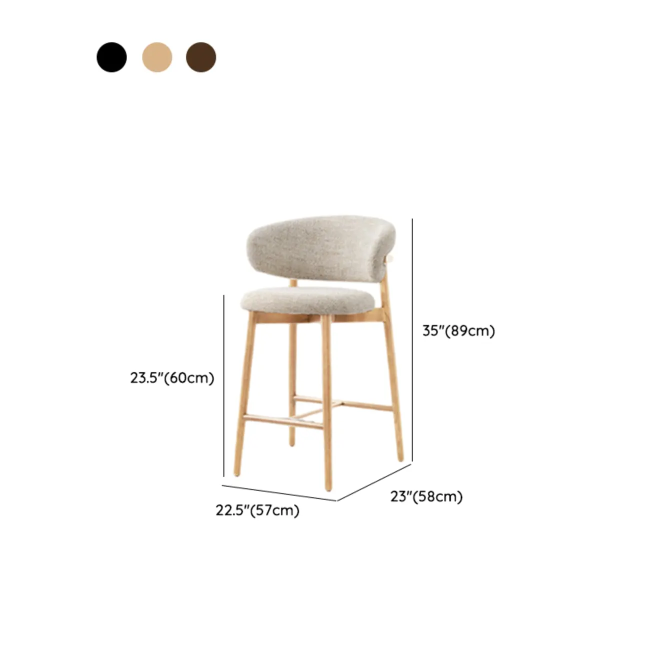 Modern Fabric Upholstered Counter Height Bar Stools Image - 20 | homeyfad
