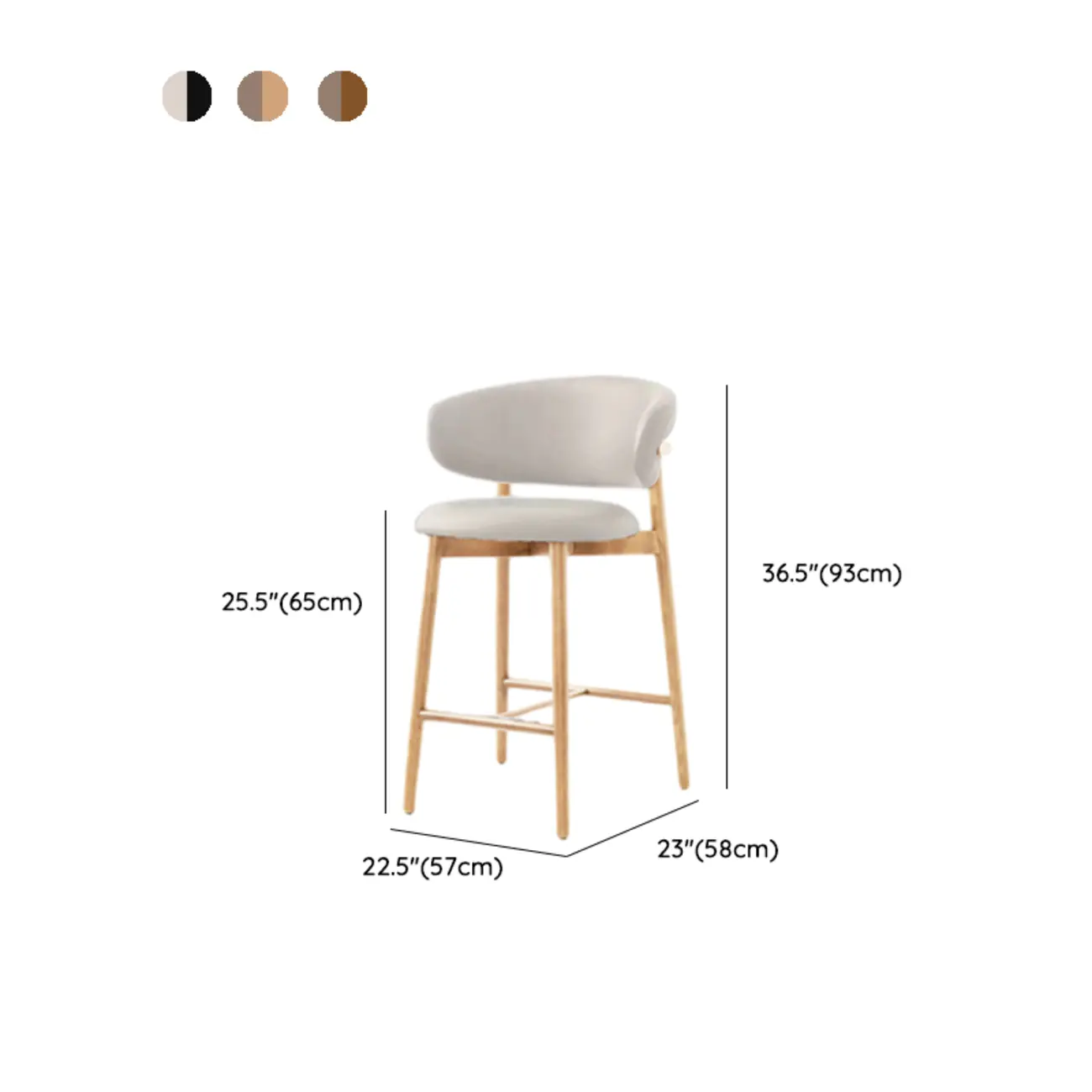 Modern Fabric Upholstered Counter Height Bar Stools Image - 17 | homeyfad