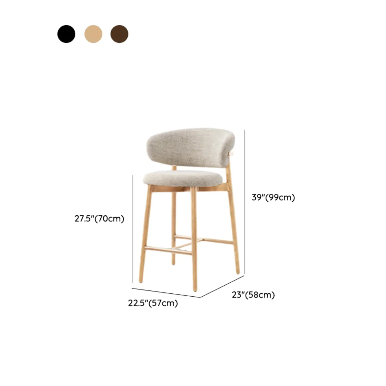 Modern Fabric Upholstered Counter Height Bar Stools Image - 18 | homeyfad
