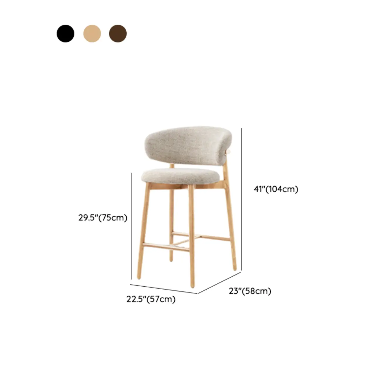 Modern Fabric Upholstered Counter Height Bar Stools Image - 26 | homeyfad