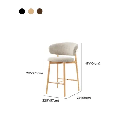 Modern Fabric Upholstered Counter Height Bar Stools Image - 20