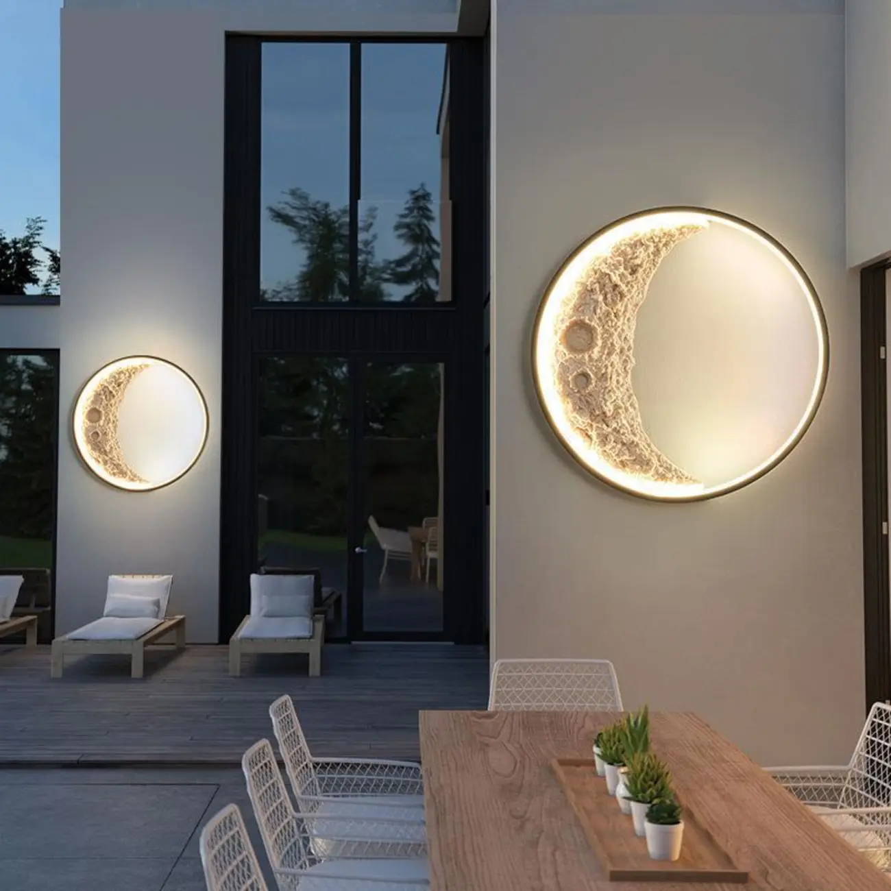Modern Beige Moon-Theme Wall Sconce Image - 1 | homeyfad