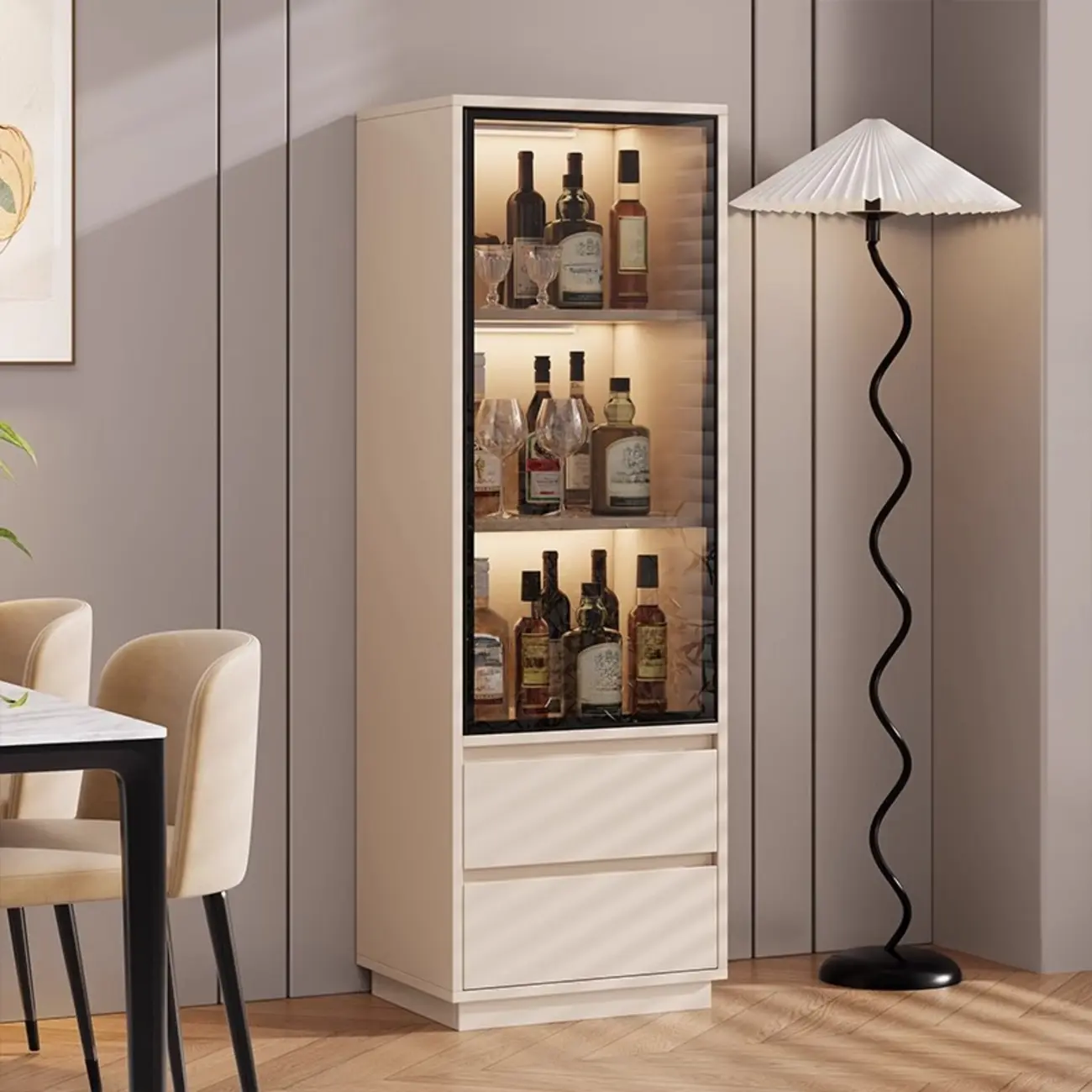 Standard Manufactured Wood Display Stand with Drawer Image - 3 | homeyfad