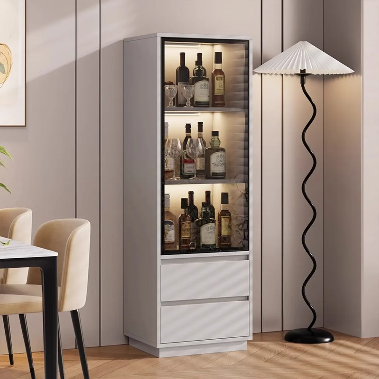 Standard Manufactured Wood Display Stand with Drawer Image - 7 | homeyfad