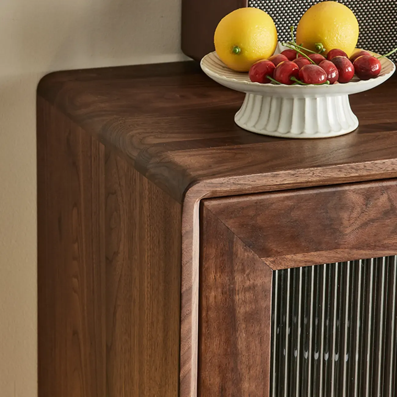 Elegant Wooden Display Cabinet with Drawers and Glass Door Image - 7