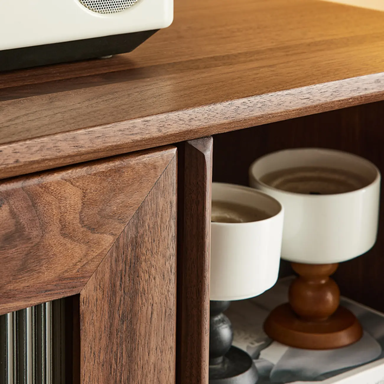 Elegant Wooden Display Cabinet with Drawers and Glass Door Image - 8 | homeyfad