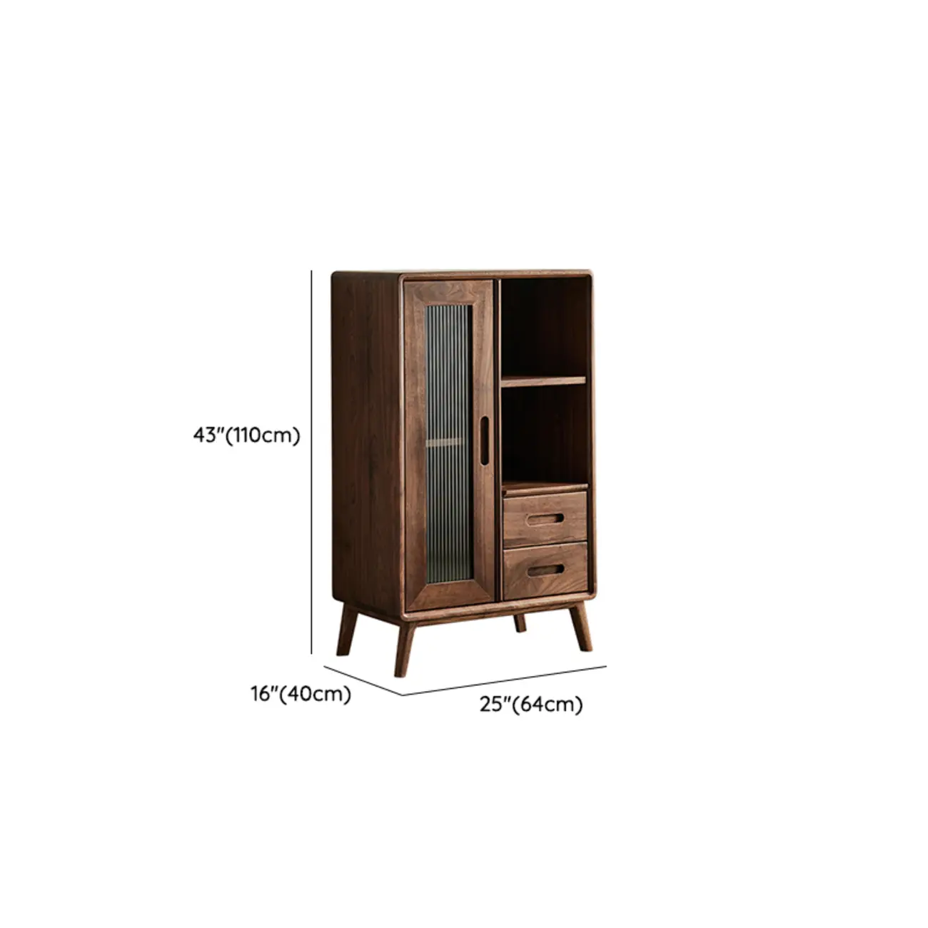 Elegant Wooden Display Cabinet with Drawers and Glass Door #size | homeyfad