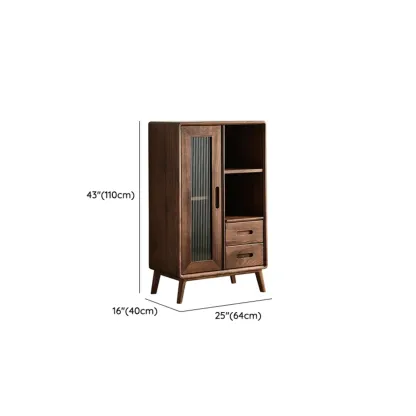 Elegant Wooden Display Cabinet with Drawers and Glass Door #size