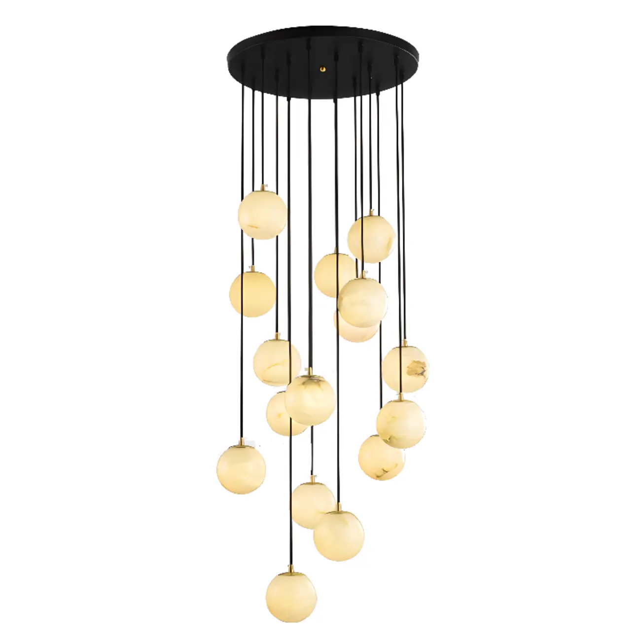 Adjustable Modern Stone Globe Rope Pendant Light Image - 9 | homeyfad