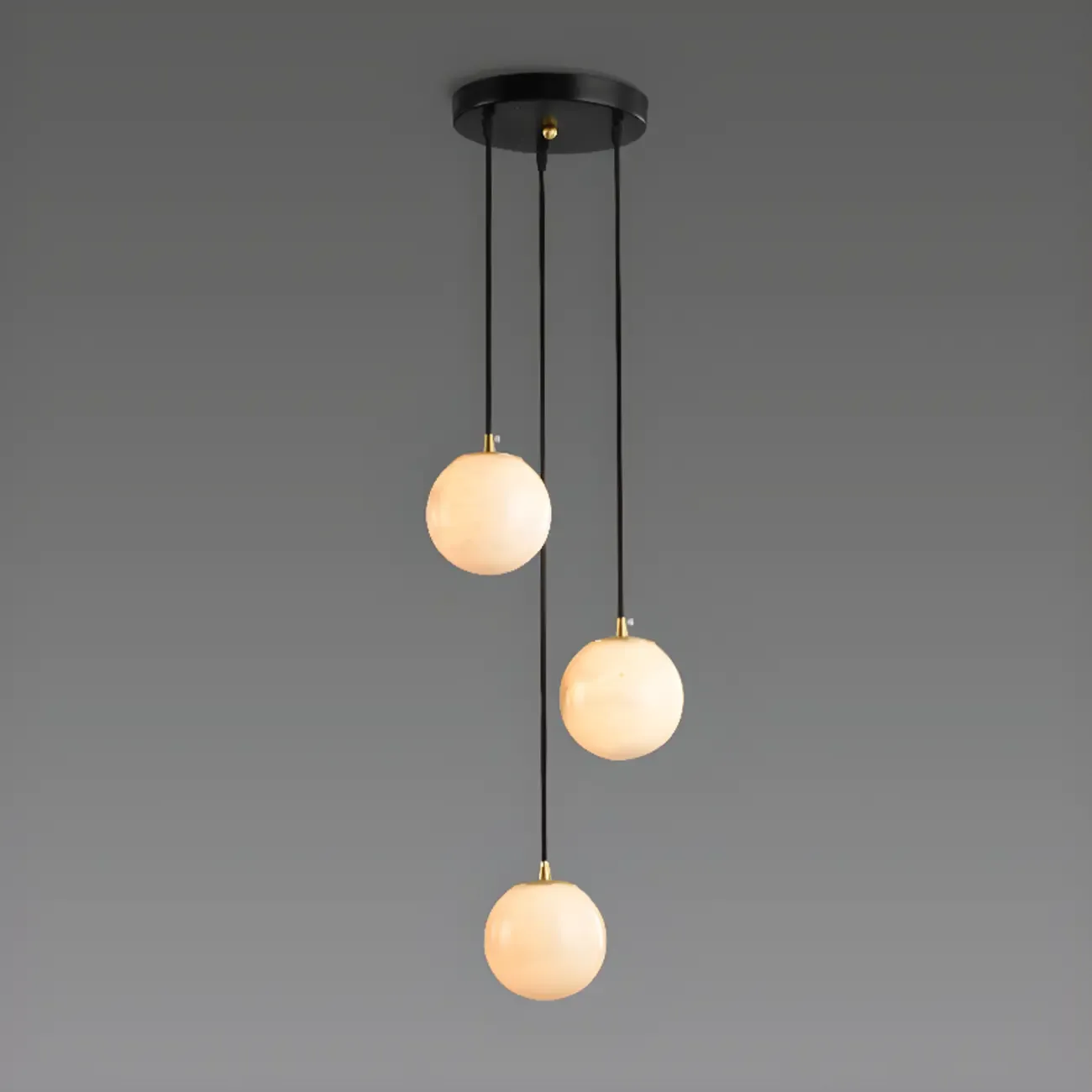 Adjustable Modern Stone Globe Rope Pendant Light Image - 16