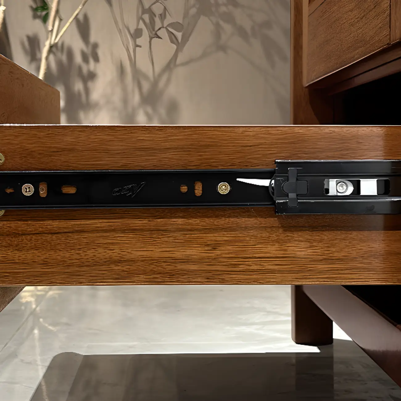 Modern Wood Wine Rack with Glass Holder Walnut Image - 2 | homeyfad