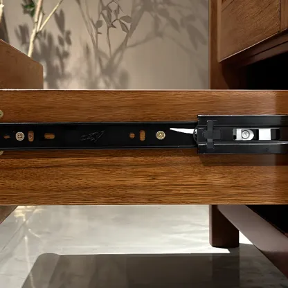 Modern Wood Wine Rack with Glass Holder Walnut Image - 2