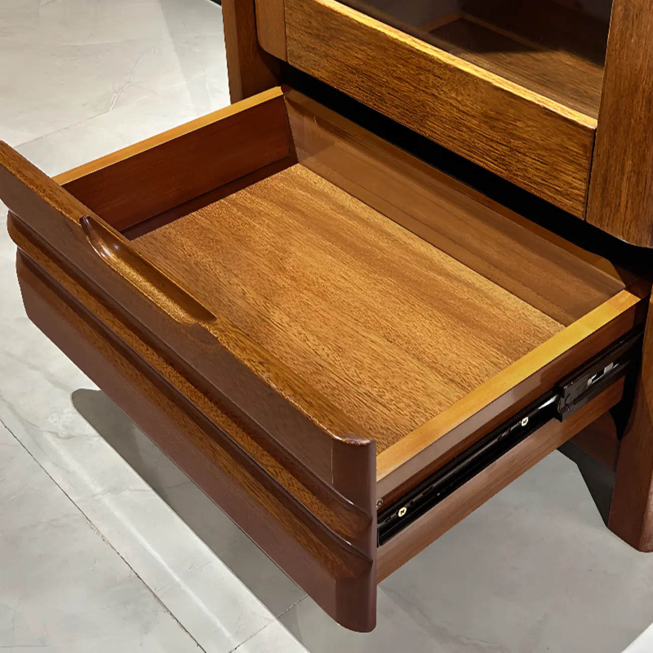 Modern Wood Wine Rack with Glass Holder Walnut Image - 3 | homeyfad