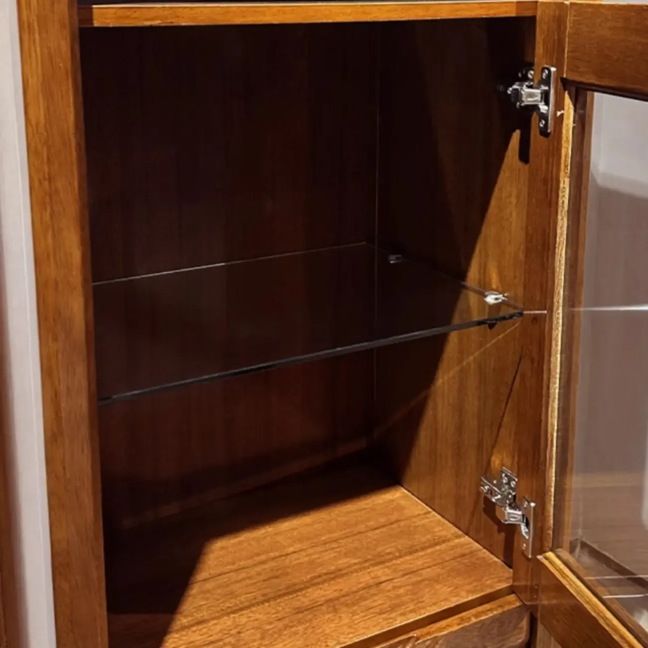 Modern Wood Wine Rack with Glass Holder Walnut Image - 4