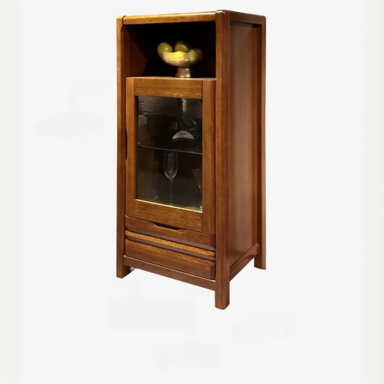 Modern Wood Wine Rack with Glass Holder Walnut Image - 6 | homeyfad