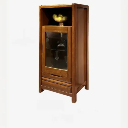 Modern Wood Wine Rack with Glass Holder Walnut Image - 6