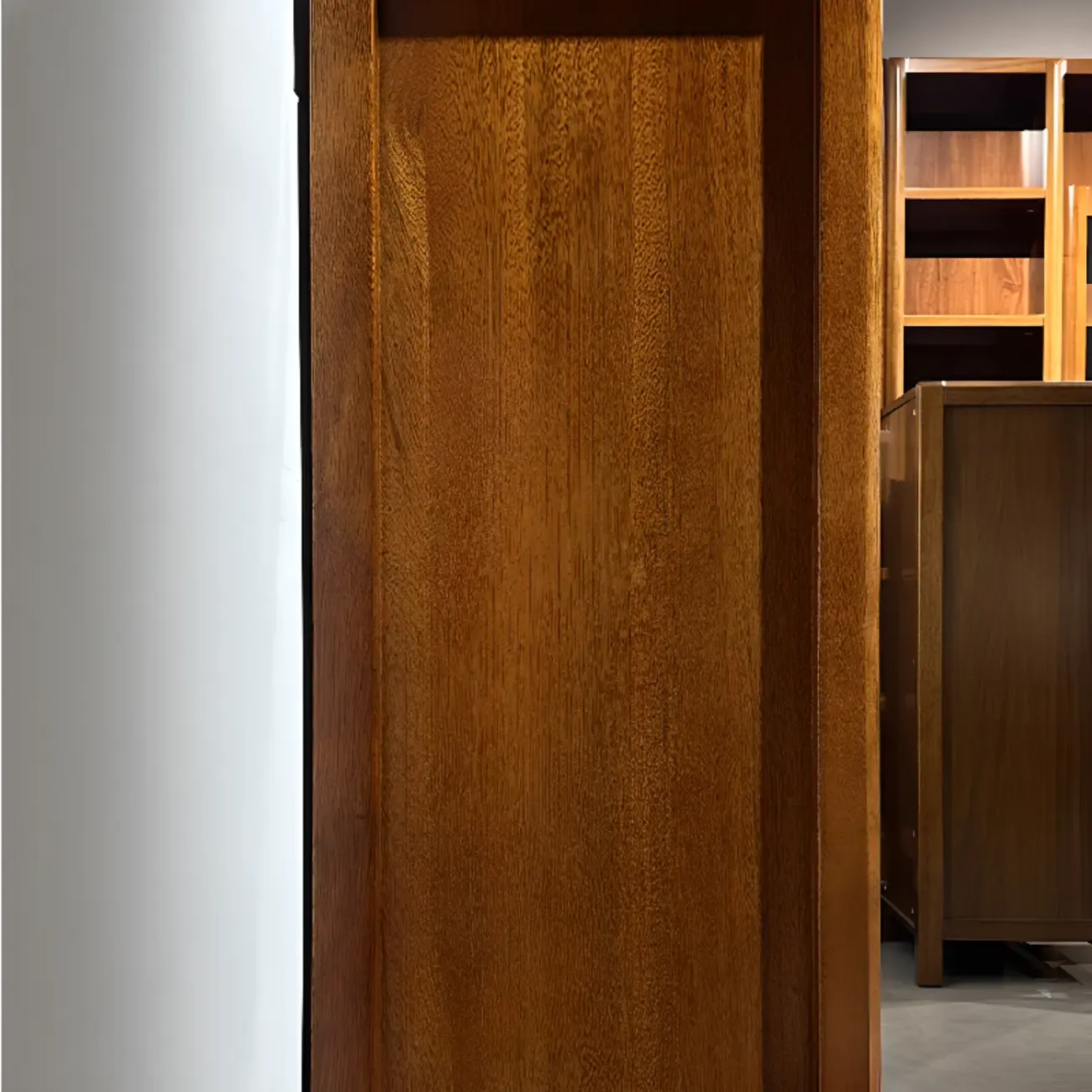 Modern Wood Wine Rack with Glass Holder Walnut Image - 8