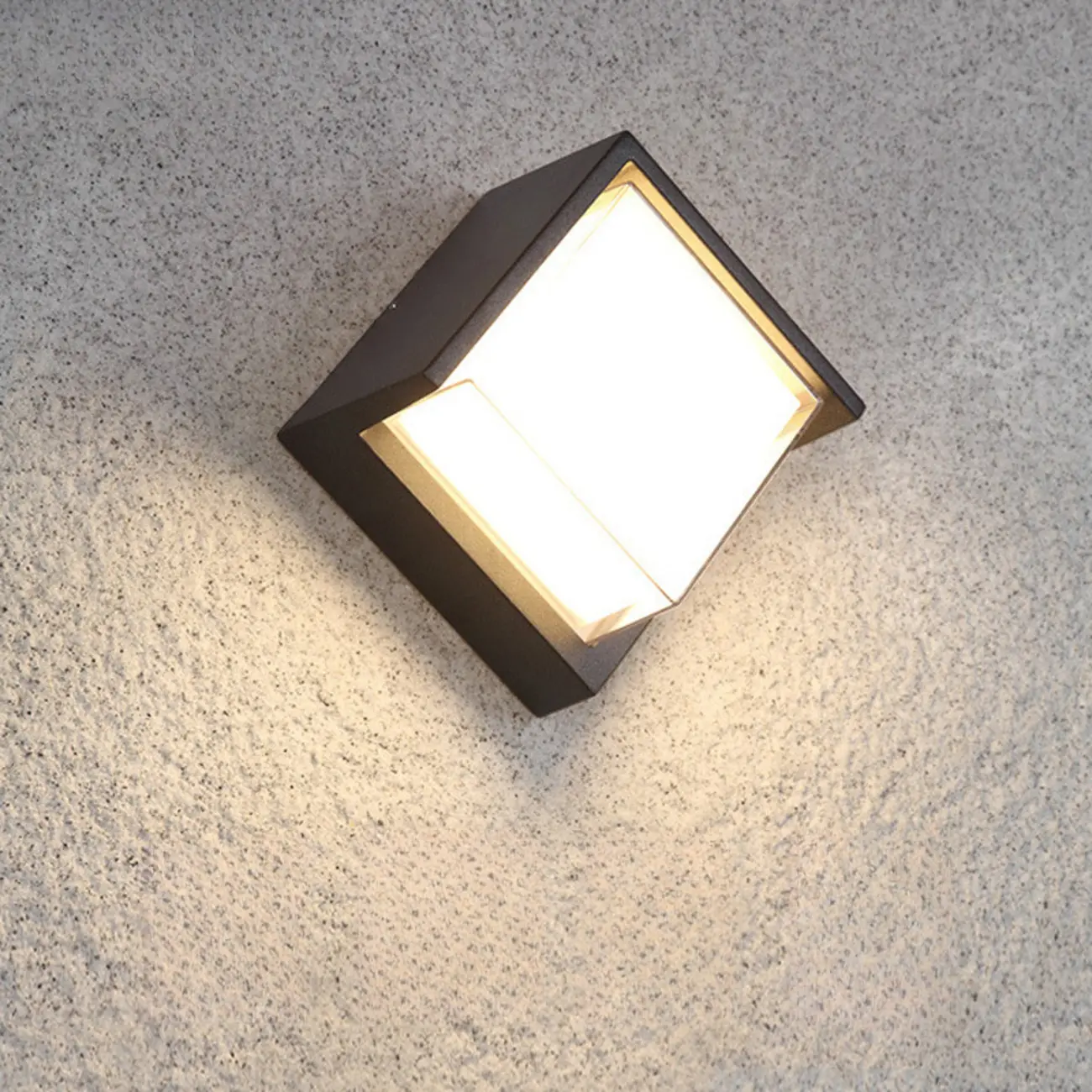 Modern Black Square Metal LED Outdoor Wall Light | homeyfad