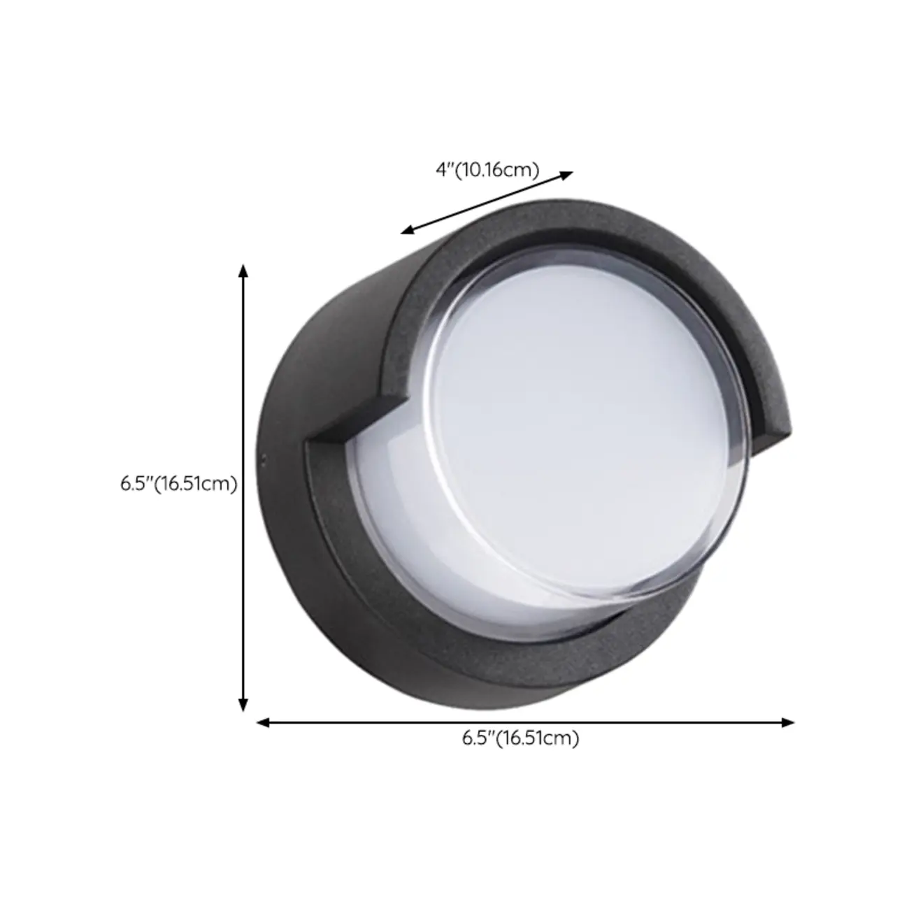 Modern Black Square Metal LED Outdoor Wall Light #size