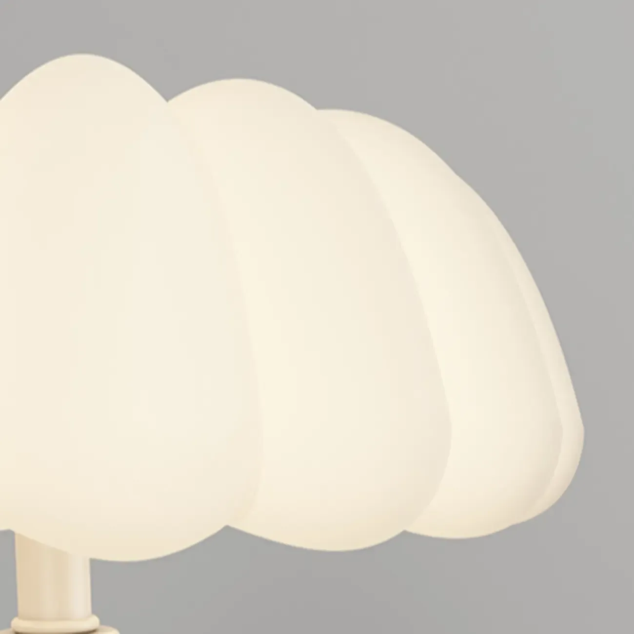 Pumpkin-Shape White Resin LED Table Lamp in 3 Color Light Image - 12