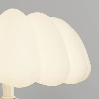 Pumpkin-Shape White Resin LED Table Lamp in 3 Color Light Image - 12